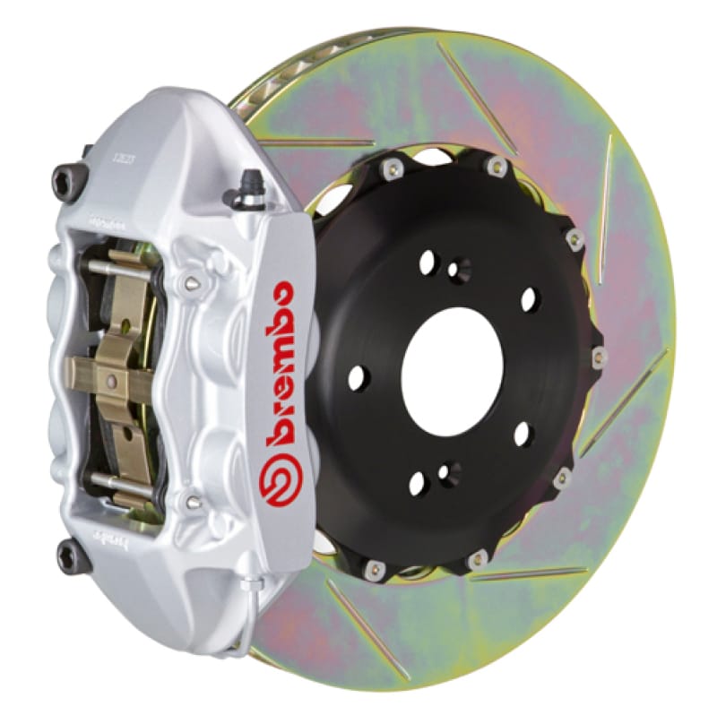 Brembo — Brembo 07-15 TT 3.2L/09-15 TTS/12-13 TT RS Rr GT BBK 4Pist Cast 328x28 2pc Rotor Slot Type1-Silver