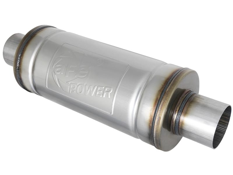 aFe — aFe MACH Force-Xp 409 SS Muffler 2-1/2in Center/Center 14in L X 6in Dia - Round Body
MACH ForceXp Muffler
