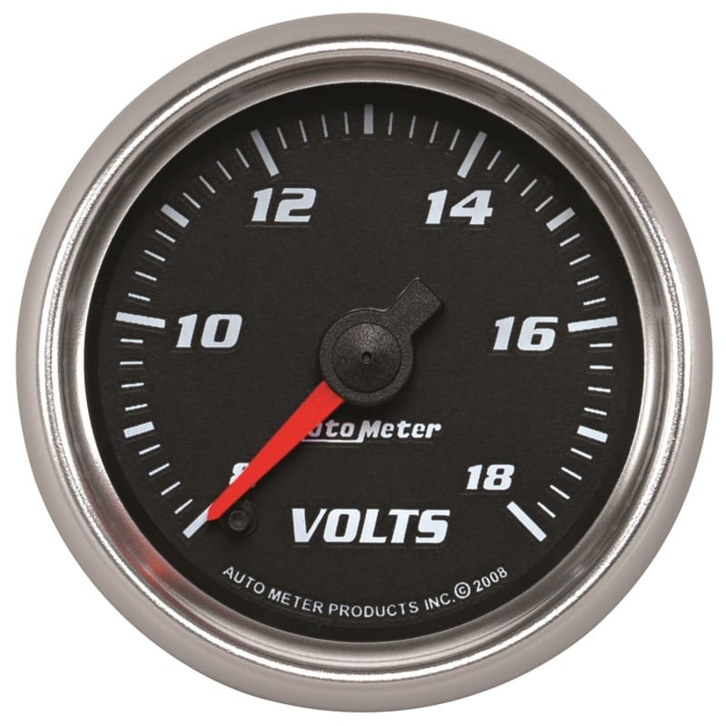 AutoMeter — Autometer Pro-Cycle Gauge Voltmeter 2 1/16in 18V Digital Stepper Motor Black
2" VOLT STPR PC CB