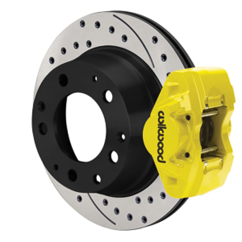Wilwood — Wilwood 69-83 Porsche 911 D31 11.42in. Rear Brake Kit w/ Flex Lines - Drilled Rotors (Yellow)