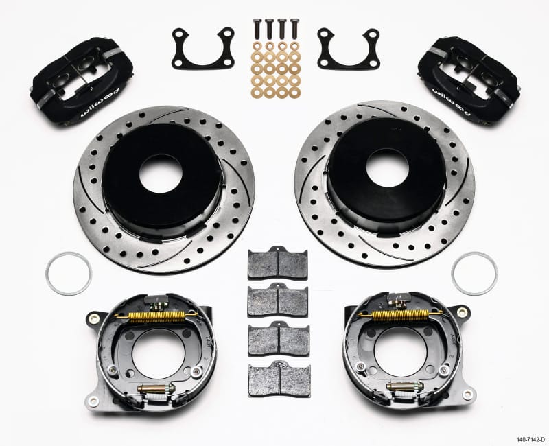Wilwood — Wilwood Forged Dynalite P/S Park Brake Kit Drilled Big Ford 2.36in Offset Currie Blank
BRAKE KIT