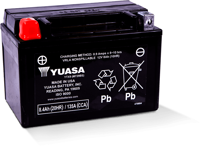 Yuasa Battery — Yuasa YTX9 Maintenance Free AGM 12-Volt Battery