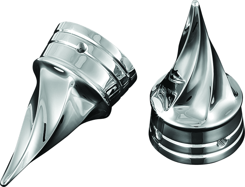 Kuryakyn — Twisted Axle Caps Chrome Front