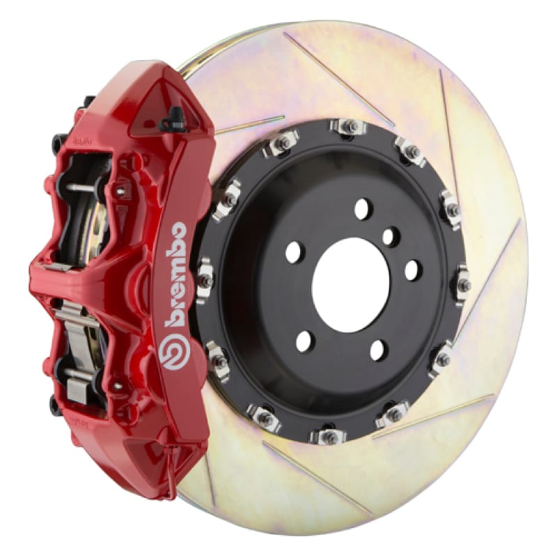 Brembo — Brembo 03-13 Flying Spur Front GT BBK 6 Piston Cast 411x34 2pc Rotor Slotted Type1 -Red