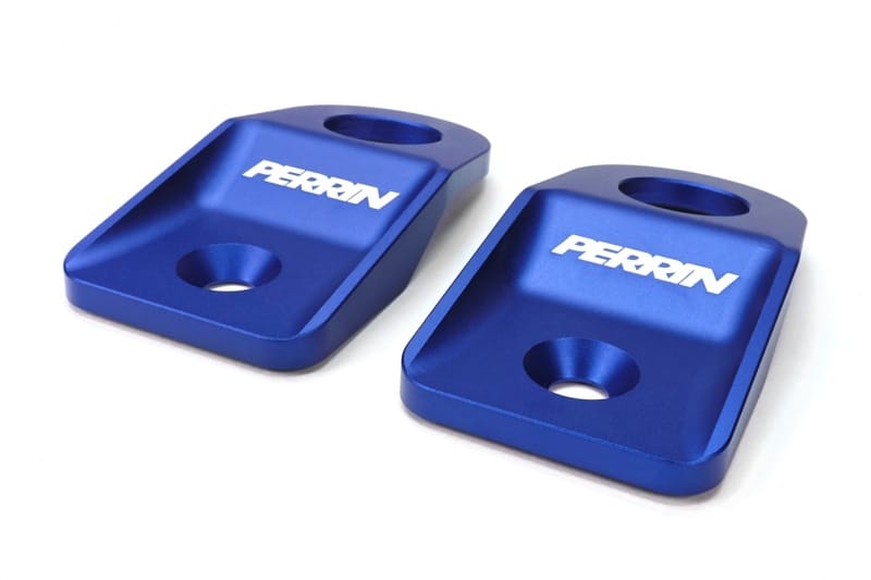 Perrin Performance — PERRIN 08-14 Subaru WRX/STI / 08-11 Impreza / 08-10 Outback Upper Radiator Bracket Set - Blue