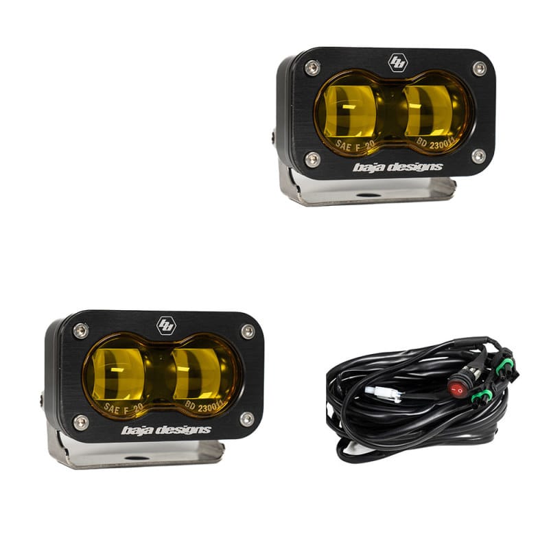 Baja Designs — Baja Designs Universal S2 SAE Spot LED (Pair) - Amber