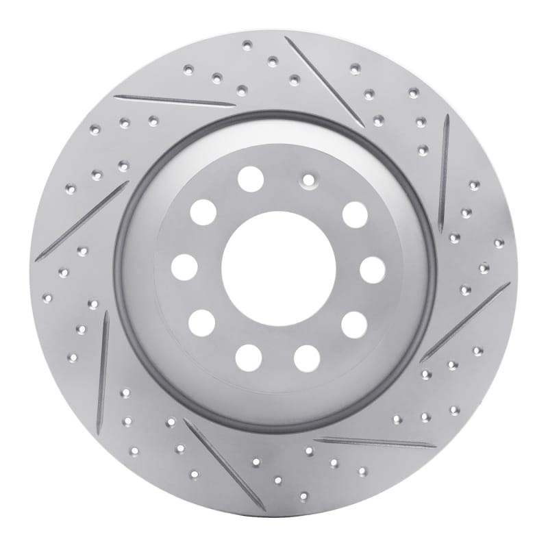 R1 Concepts — R1 05-11 Audi A6 Quattro Rear Right Drilled & Slotted Geo-Carbon Rotor