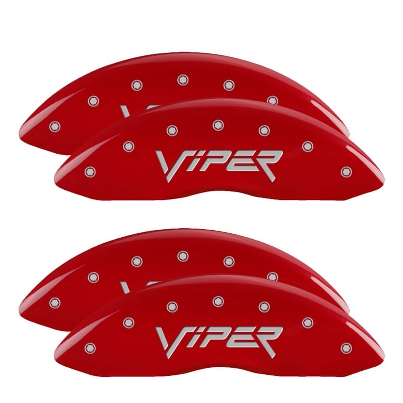 MGP — MGP 4 Caliper Covers Engraved Front & Rear Gen 2/Viper Red finish silver ch
Caliper Covers
