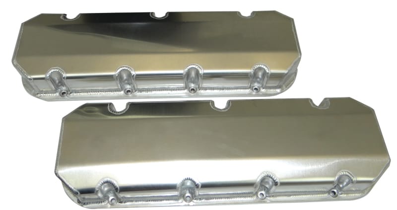 Moroso — Moroso Chevrolet Big Block Valve Cover w/Billet Rail - Steel Inserts - No Logo - Aluminum - Pair