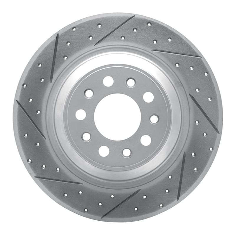 R1 Concepts — R1 14-23 Jeep Cherokee Rear Left Drilled & Slotted Geo-Carbon Rotor