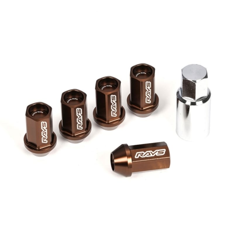 Rays — Rays Dura-Nut L42 Straight Type 14X1.50 - 16 Lug + 4 Lock Set - Bronze