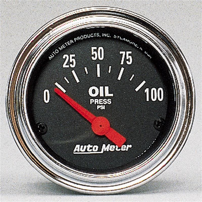 AutoMeter — Autometer Traditional Chrome 52mm 0-100 PSI Short Sweep Electrical Oil Pressure Gauge
2" OIL PRESS, 0-100