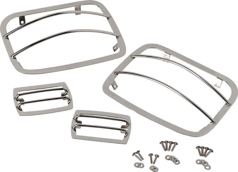 Kentrol — Kentrol 87-95 Jeep Wrangler YJ Light Guard Set 4 Pieces - Polished Silver