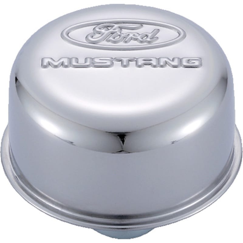 Ford Racing — Ford Racing Chrome Breather Cap w/ Ford Mustang Logo
Oil Breather Cap