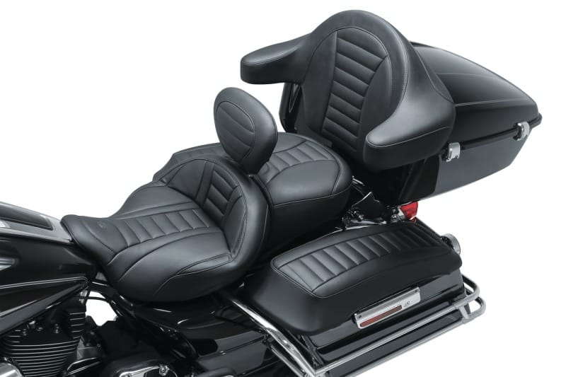 Mustang Motorcycle — Mustang 08-21 Harley Electra Glide Std, Rd Glide ,Rd King, Str Glide Driver Backrest Deluxe - Black