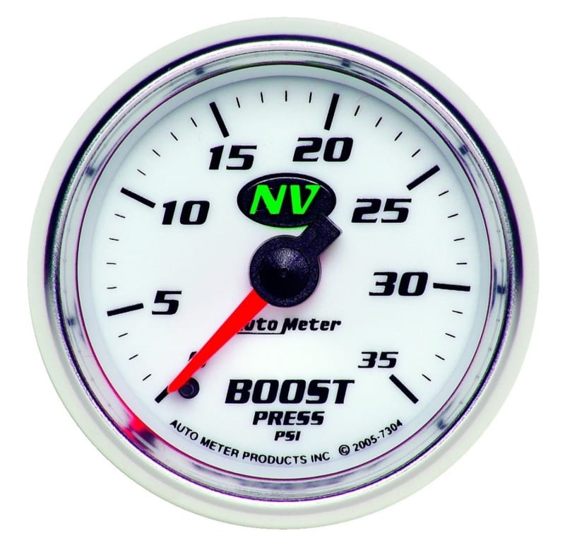 AutoMeter — Autometer NV 52mm 0-35 PSI Boost Mechanical Gauge
2-1/16" BOOST, 0-35