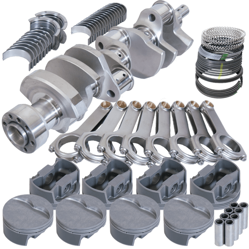 Eagle — Eagle Chevy 350 1Pc 3.750in Crank 6.000in H-Beam -5cc Flat Top 4.040in Pistons Balanced Assembly
Bal Competition Assy