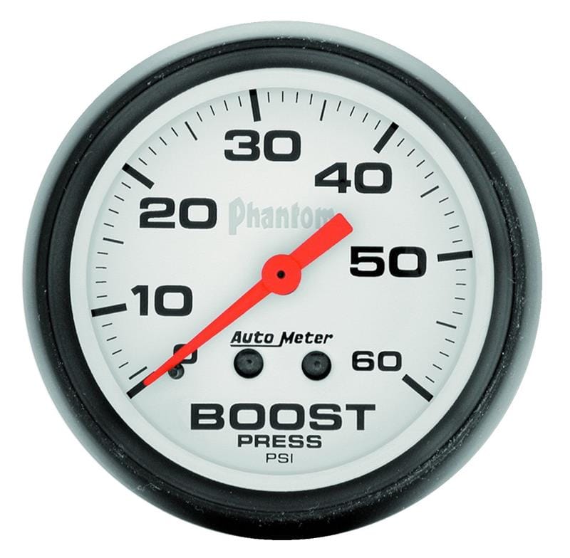 AutoMeter — GAUGE, BOOST, 2 1/16", 60PSI, MECHANICAL, PHANTOM