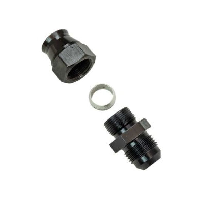 Moroso — Moroso Aluminum Fitting Adapter 8AN Male to 1/2in Tube Compression - Black