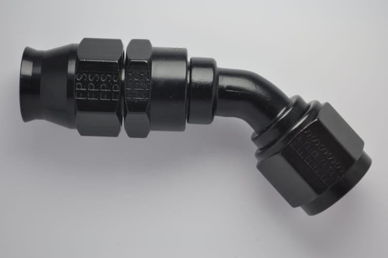 Fragola — Fragola -12AN Real Street x 45 Degree Hose End Black For PTFE Hose