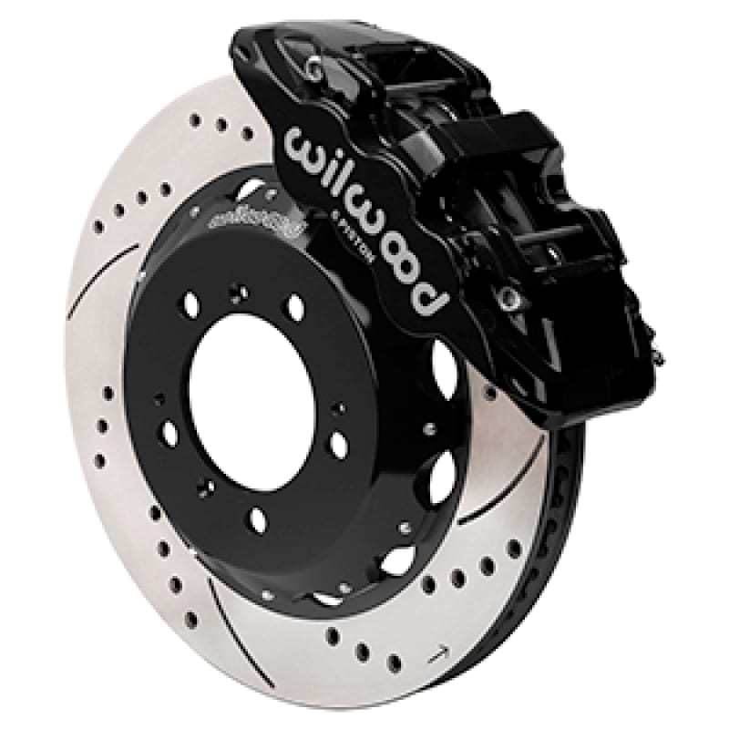 Wilwood — Wilwood 99-12 Porsche 911 (996/997) Aero6 Front Brake Kit Drill/Slot 14.00in Rotor W/Lines - Blk