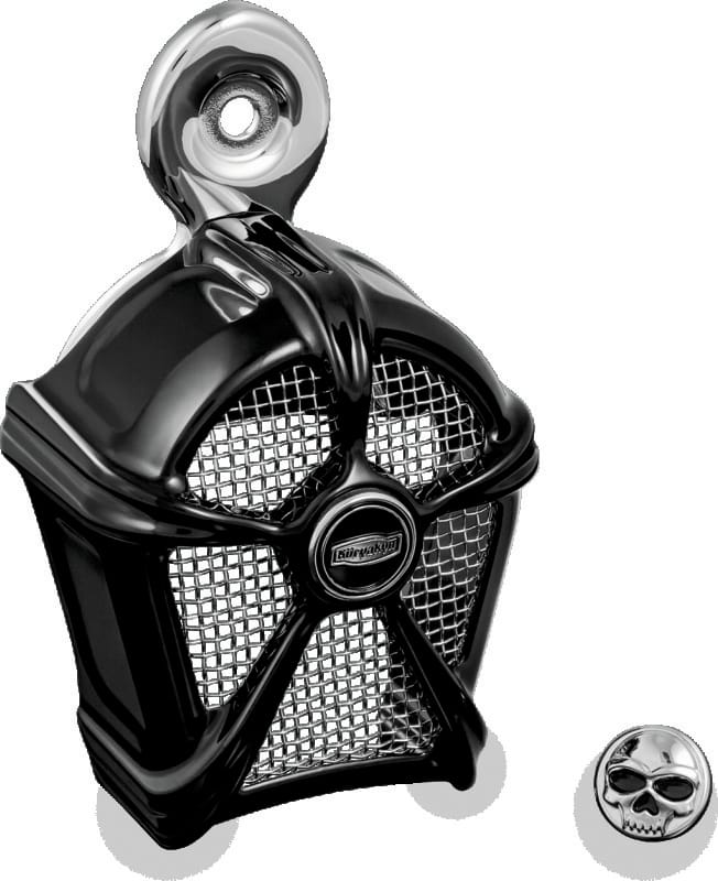 Kuryakyn — Mach 2 Horn Cover Black With Chrome Mesh