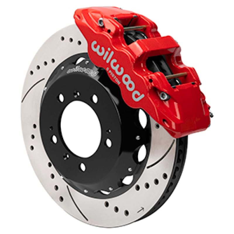 Wilwood — Wilwood 99-12 Porsche 911 (996/997) Aero6 Front Brake Kit Drill/Slot 14.00in Rotor W/Lines - Red
