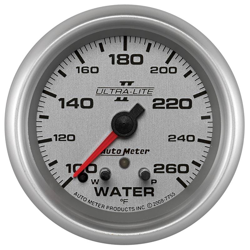 AutoMeter — GAUGE, WATER TEMP, 2 5/8", 260?F, STEPPER MOTOR W/ PEAK & WARN, ULTRA-LITE II