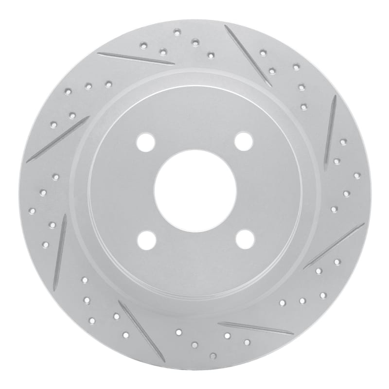 R1 Concepts — R1 02-04 Ford Focus Rear Right Drilled & Slotted Geo-Carbon Rotor