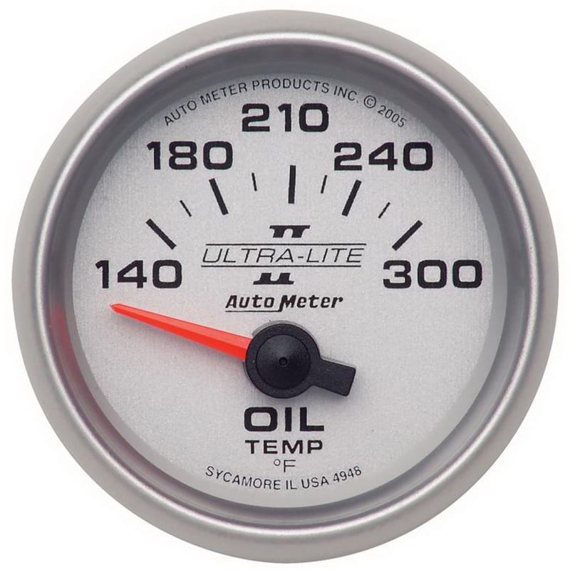 AutoMeter — Autometer Ultra-Lite II 52mm 140-300 Deg F Electric Oil Temp Gauge
2-1/16" OIL TEMP, 14