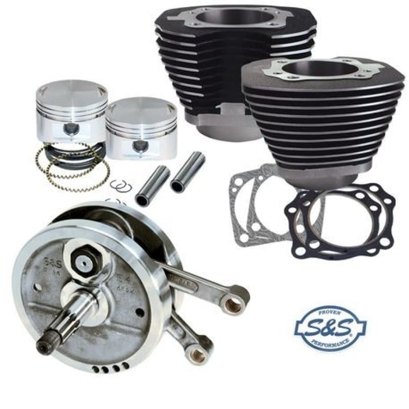 S&S Cycle — S&S Cycle 84-99 BT 96in Sidewinder Big Bore Stroker Kit - Wrinkle Black