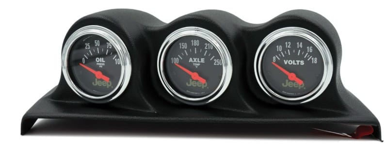AutoMeter — Autometer 07-10 Jeep Wrangler JK Oil PSI/Axle Temp/Volt 3 Piece Gauge Kit
JEEP JK 3 GAUGE KIT