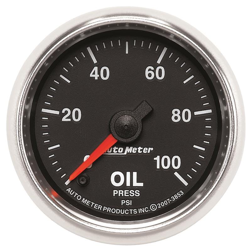 AutoMeter — Autometer GS Series 2-1/16in Oil Pressure Gauge 100PSI Electric Full Sweep
2-1/16" OIL PRESS, 0