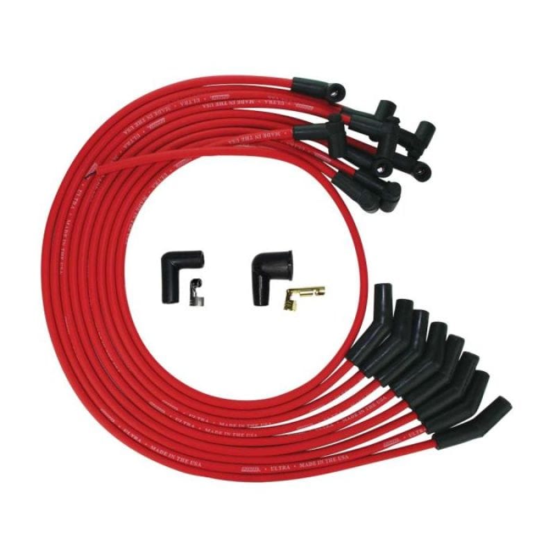 Moroso — Moroso SB Ford 351W 135 Deg Plug Boots HEI Ultra Spark Plug Wire Set - Red