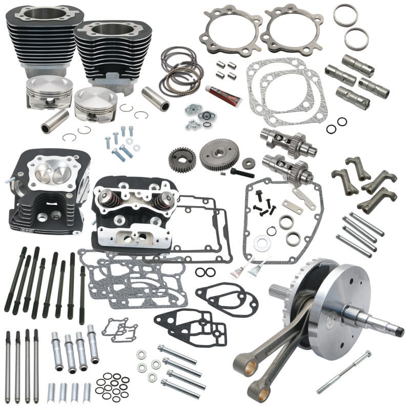 S&S Cycle — S&S Cycle 07-17 BT 124in Hot Set Up Kit - Wrinkle Black