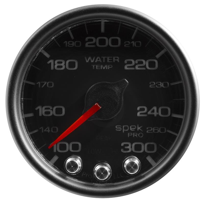 AutoMeter — GAUGE, WATER TEMP, 2 1/16", 300?F, STEPPER MOTOR W/PEAK & WARN, BLK/BLK, SPEK