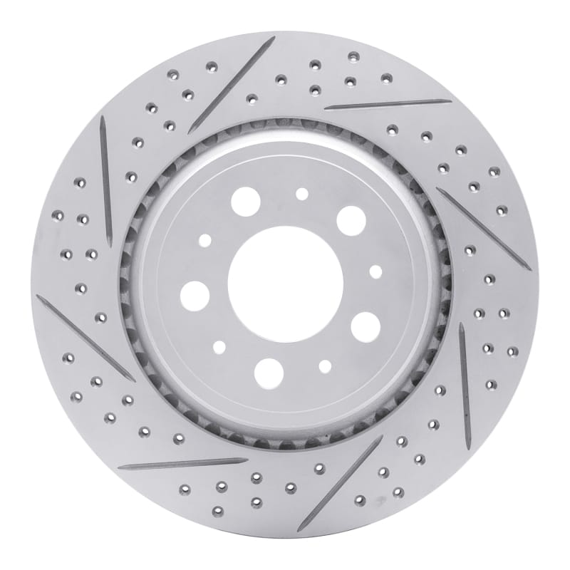 R1 Concepts — R1 03-14 Volvo Xc90 Rear Left Drilled & Slotted Geo-Carbon Rotor