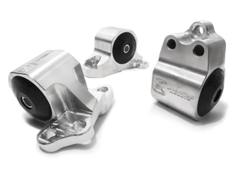 Innovative Mounts — Innovative 92-95 Civic B/D Series Silver Aluminum Mounts Solid Bushings (3 Bolt)