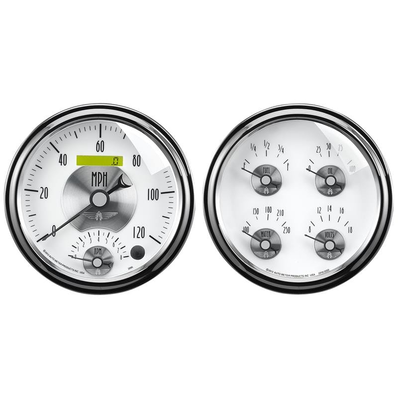 AutoMeter — GAUGE KIT, 2 PC., QUAD & TACH/SPEEDO, 5", PRESTIGE PEARL