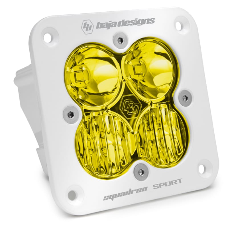 Baja Designs — Baja Designs Squadron Sport Driving/Combo Pattern Flush Mount White LED Light Pod - Amber