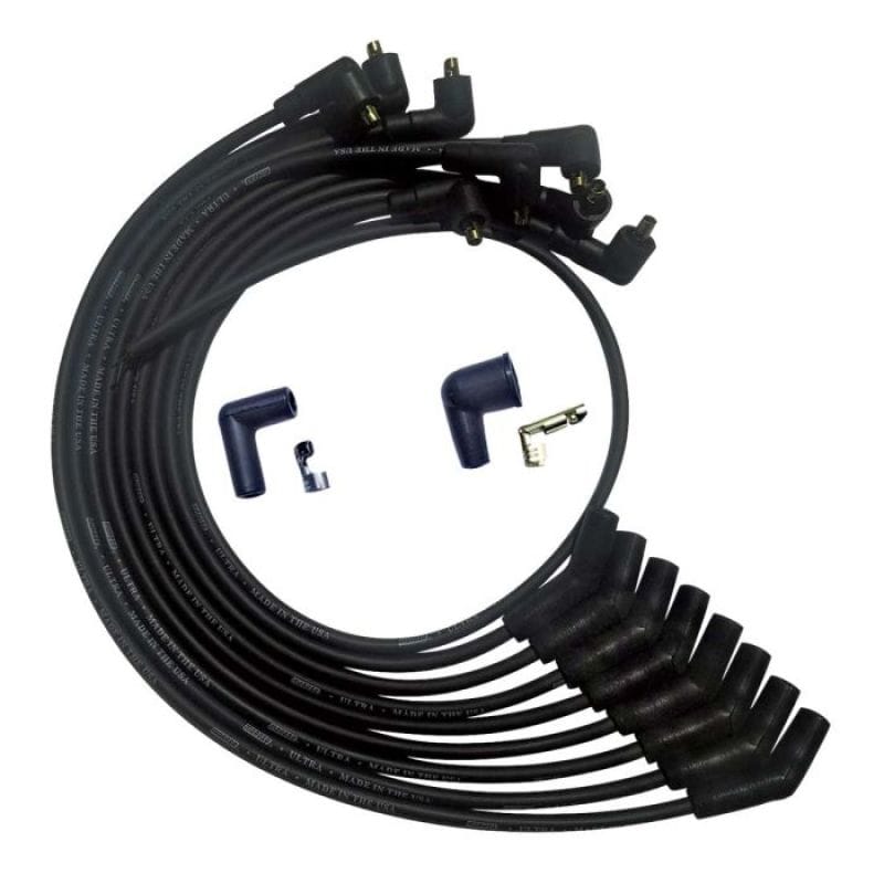 Moroso — Moroso SB Ford 260289302 135 Deg Plug End Non-HEI Unsleeved Ultra Spark Plug Wire Set - Black