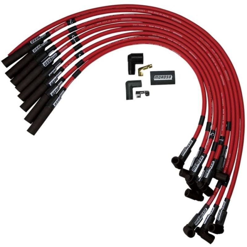 Moroso — Moroso Chevrolet Big Block Ignition Wire Set - Ultra 40 - Unsleeved - HEI - Over Valve - Red