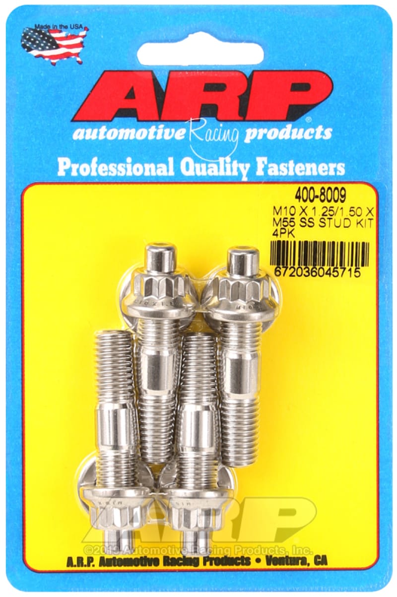 ARP — ARP M10 X 1.25/1.50 X 55mm Broached Stud Kit (4 pcs)
