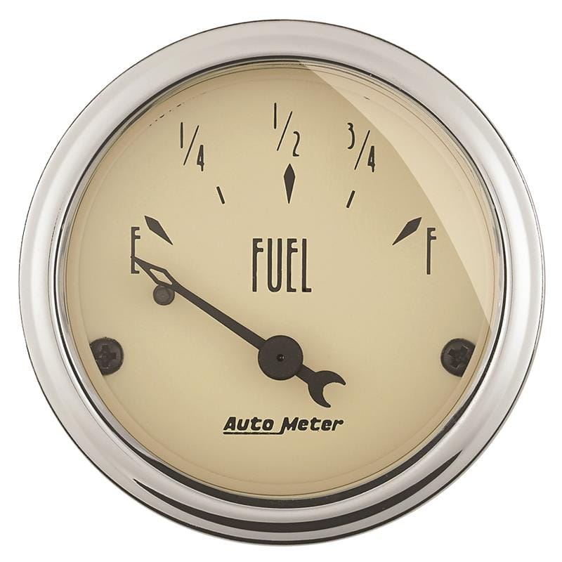 AutoMeter — GAUGE, FUEL LEVEL, 2 1/16", 0OE TO 90OF, ELEC, ANTIQUE BEIGE