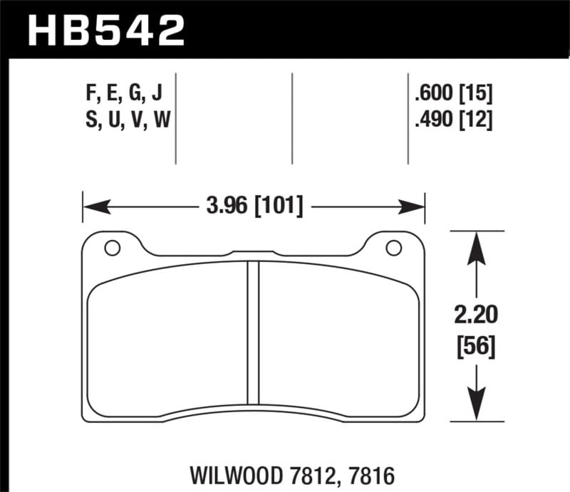 Hawk Performance — Hawk Wilwood 15mm DTC-60 Race Brake Pads
Disc Brake Pad