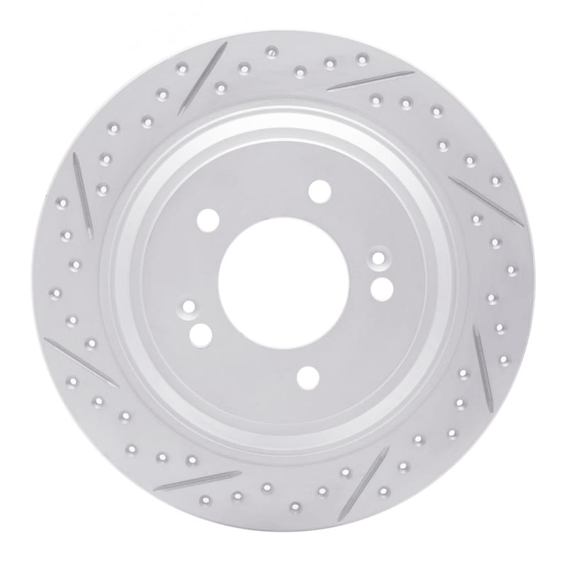 R1 Concepts — R1 17-23 Hyundai Kona Ev Rear Left Drilled & Slotted Geo-Carbon Rotor