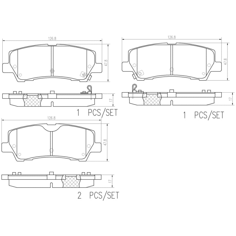 Brembo OE — Brembo 15-18 Ford Mustang Rear NAO Brake Pad