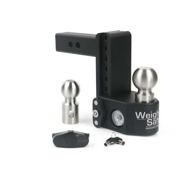 Weigh Safe — Weigh Safe 6in Drop Hitch w/Built-in Scale & 2in Shank (10K/15K GTWR) - Steel