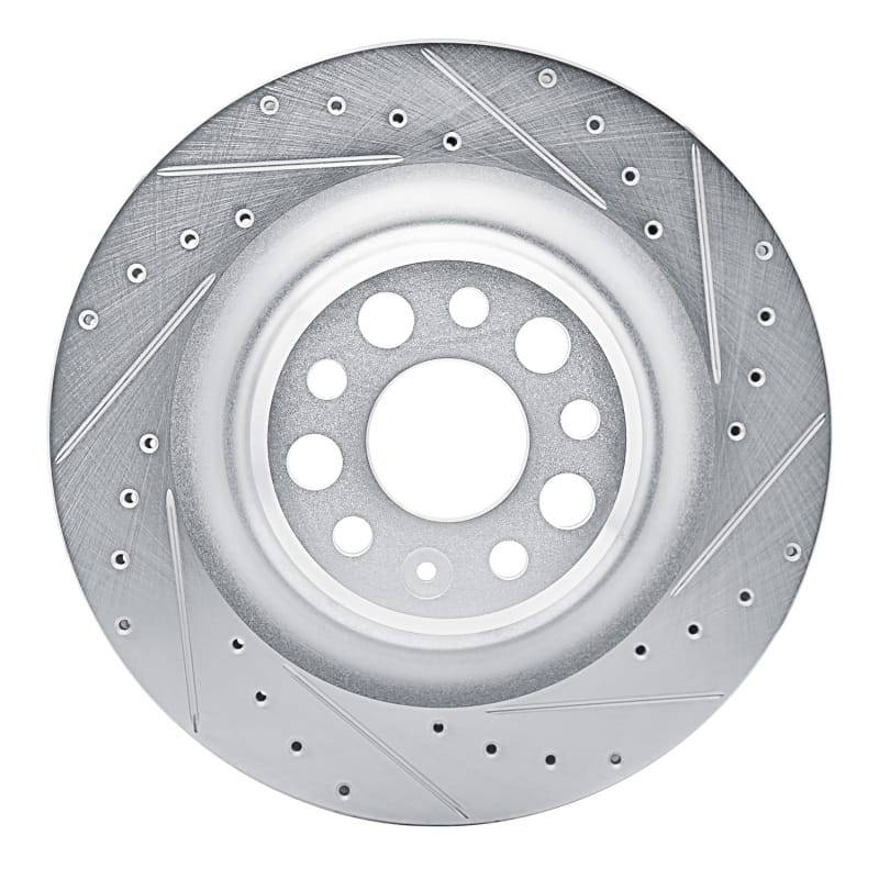 R1 Concepts — R1 21-25 Tesla Model S Rear Right Drilled & Slotted Silver Brake Rotor