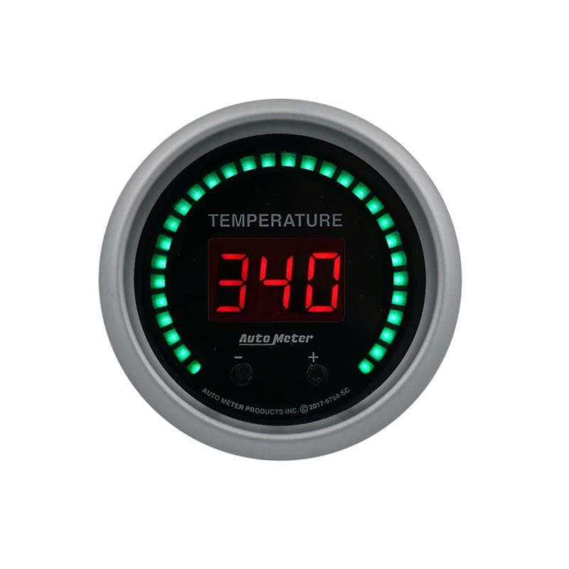 AutoMeter — GAUGE, FLUID TEMPERATURE, 2 1/16", 2 CHAN, SELECTABLE, SPORT-COMP ELITE DIGITAL
